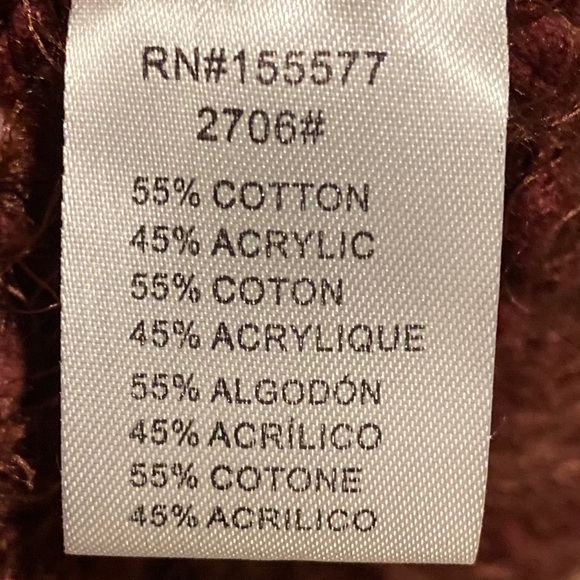 Women’s Burgundy Wine Soft Long Sleeve Cowl Neck Sweater Women’s Size M/L NEW - Picture 15 of 16